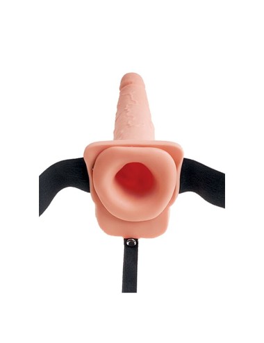 FETISH FANTASY SERIES - ADJUSTABLE HARNESS REALISTIC PENIS WITH BALLS SQUIRTING 19 CM