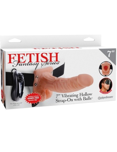 FETISH FANTASY SERIES - ADJUSTABLE HARNESS REMOTE CONTROL REALISTIC PENIS WITH TESTICLES 17.8 CM