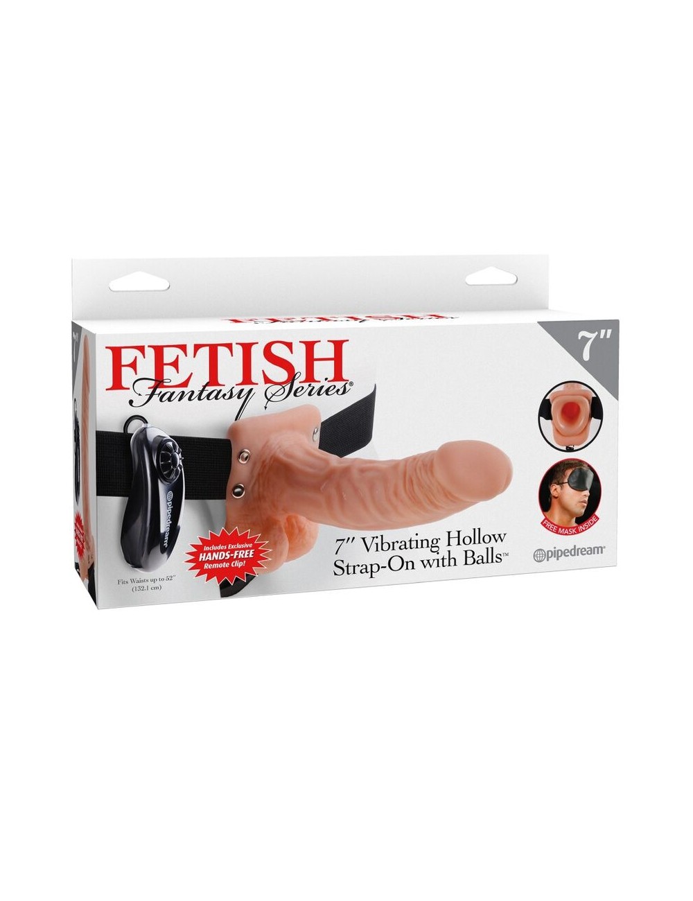 FETISH FANTASY SERIES - ADJUSTABLE HARNESS REMOTE CONTROL REALISTIC PENIS WITH TESTICLES 17.8 CM