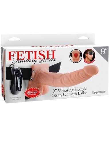 FETISH FANTASY SERIES - ADJUSTABLE HARNESS REMOTE CONTROL REALISTIC PENIS WITH TESTICLES 23 CM