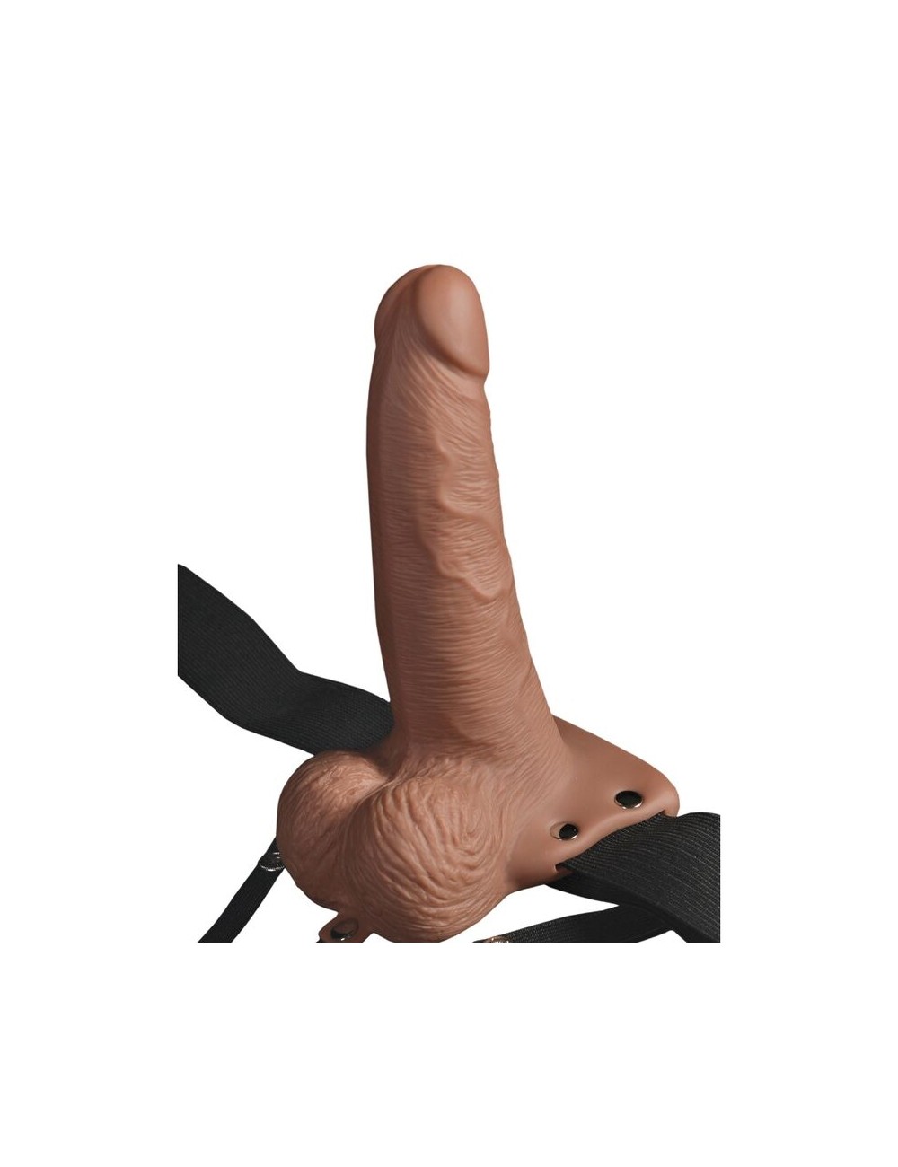 FETISH FANTASY SERIES - ADJUSTABLE HARNESS REALISTIC PENIS WITH RECHARGEABLE TESTICLES AND VIBRATOR 15 CM