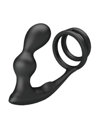 PRETTY LOVE - MARSHALL PENIS RING WITH VIBRATORY ANAL PLUG WITH REMOTE CONTROL