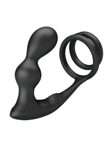 PRETTY LOVE - MARSHALL PENIS RING WITH VIBRATORY ANAL PLUG WITH REMOTE CONTROL