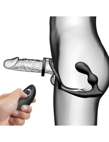 PRETTY LOVE - MARSHALL PENIS RING WITH VIBRATORY ANAL PLUG WITH REMOTE CONTROL