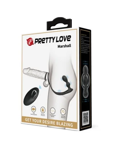 PRETTY LOVE - MARSHALL PENIS RING WITH VIBRATORY ANAL PLUG WITH REMOTE CONTROL