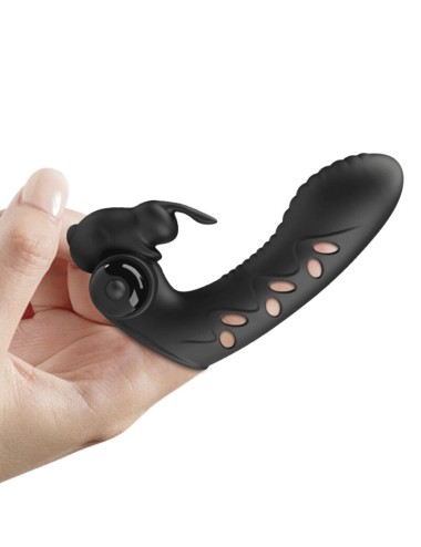 PRETTY LOVE - VANCE BLACK RABBIT VIBRATOR FINGER COVER