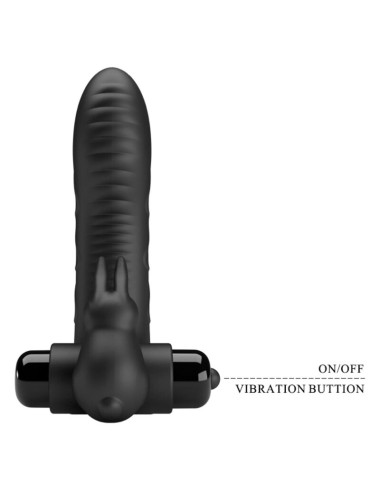 PRETTY LOVE - VANCE BLACK RABBIT VIBRATOR FINGER COVER