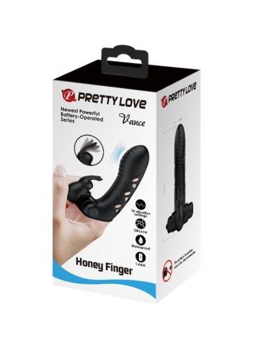 PRETTY LOVE - VANCE BLACK RABBIT VIBRATOR FINGER COVER