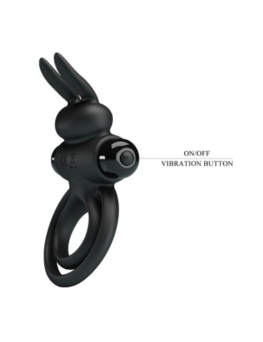 PRETTY LOVE - VIBRATOR III RABBIT RING FOR BLACK PENIS