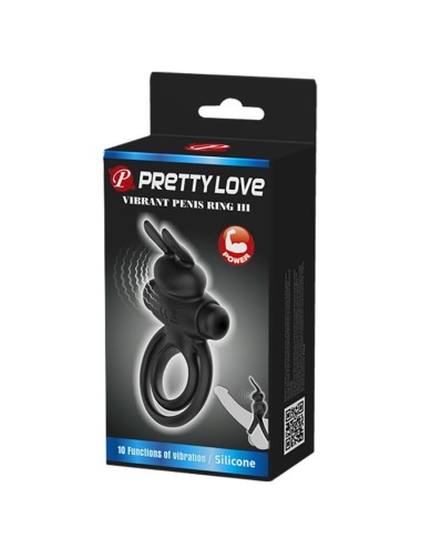 PRETTY LOVE - VIBRATOR III RABBIT RING FOR BLACK PENIS