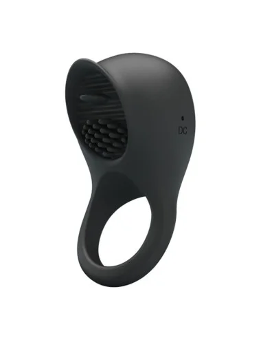 PRETTY LOVE - VIBRATING PENIS RING WITH BLACK TONGUE