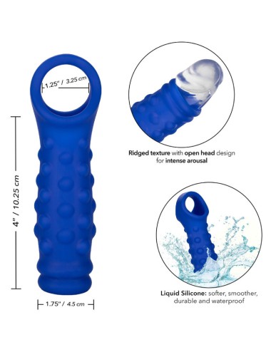 ADMIRAL - BEADED PENIS COVER LIQUID SILICONE BLUE