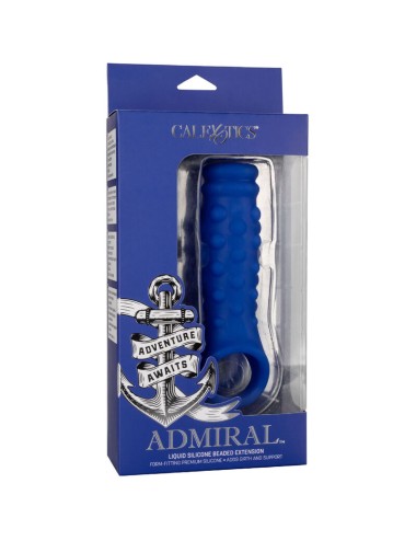 ADMIRAL - BEADED PENIS COVER LIQUID SILICONE BLUE
