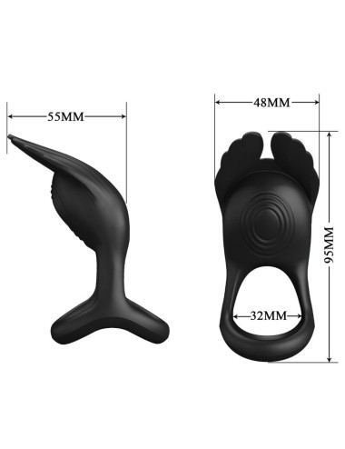 PRETTY LOVE - VIBRANT PENIS RING 7 VIBRATIONS BLACK SILICONE
