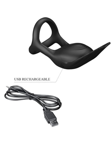 PRETTY LOVE - VIBRANT PENIS RING 7 VIBRATIONS BLACK SILICONE