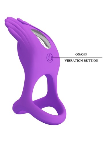 PRETTY LOVE - VIBRANT PENIS RING 7 VIBRATIONS PURPLE SILICONE