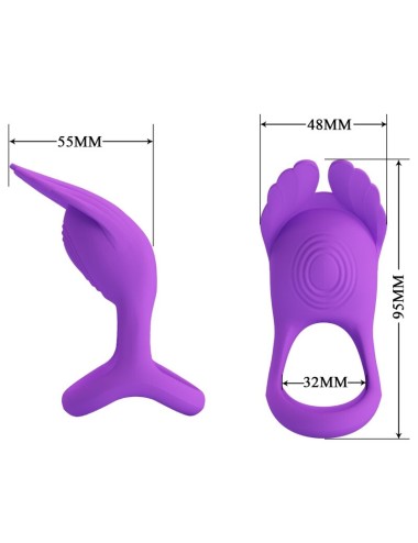 PRETTY LOVE - VIBRANT PENIS RING 7 VIBRATIONS PURPLE SILICONE