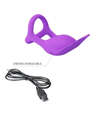 PRETTY LOVE - VIBRANT PENIS RING 7 VIBRATIONS PURPLE SILICONE