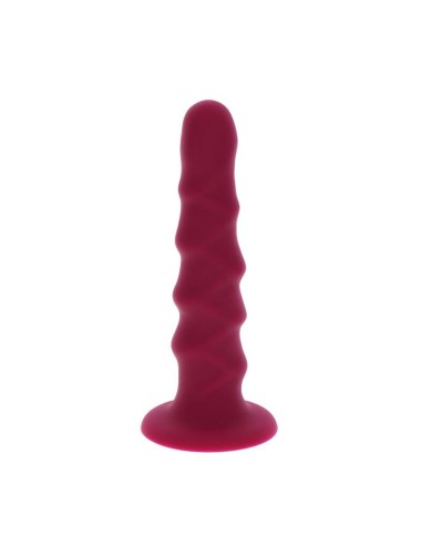 GET REAL - RIBBED DONG 12 CM RED