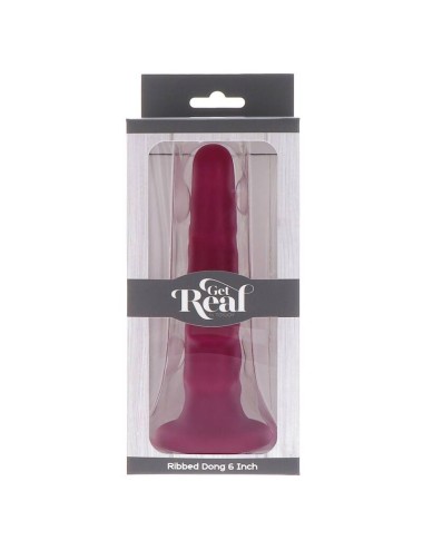 GET REAL - RIBBED DONG 12 CM RED