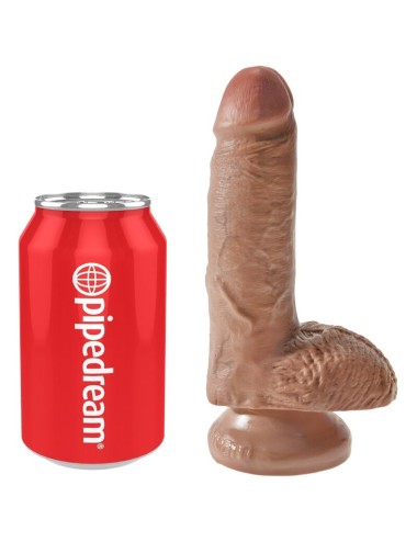 KING COCK - REALISTIC PENIS WITH BALLS 13.2 CM CARAMEL