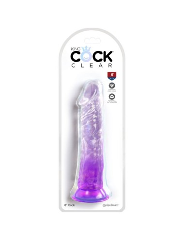 KING COCK - CLEAR REALISTIC PENIS 19.7 CM PURPLE
