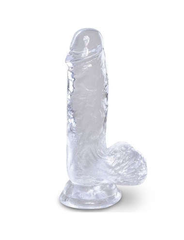 KING COCK - CLEAR REALISTIC PENIS WITH BALLS 10.1 CM TRANSPARENT