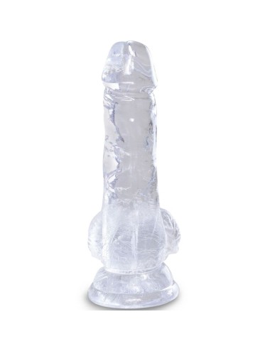 KING COCK - CLEAR REALISTIC PENIS WITH BALLS 10.1 CM TRANSPARENT