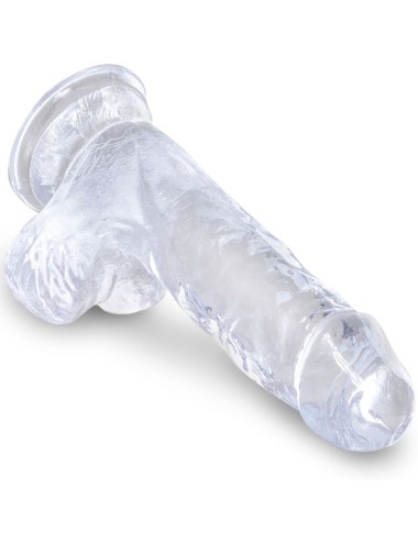 KING COCK - CLEAR REALISTIC PENIS WITH BALLS 10.1 CM TRANSPARENT