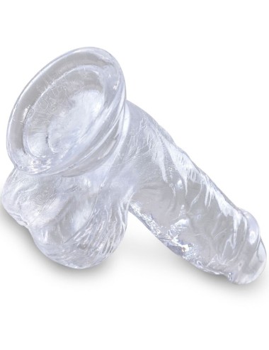 KING COCK - CLEAR REALISTIC PENIS WITH BALLS 10.1 CM TRANSPARENT