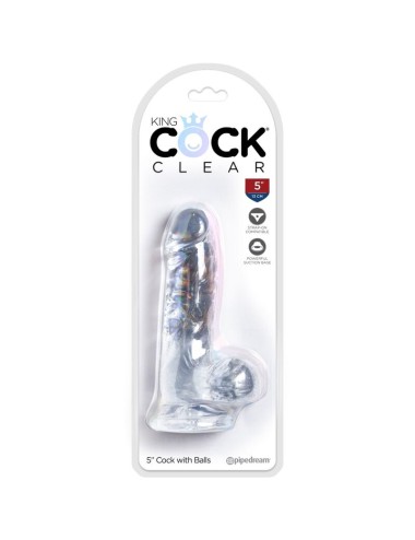 KING COCK - CLEAR REALISTIC PENIS WITH BALLS 10.1 CM TRANSPARENT
