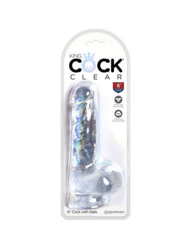 KING COCK - CLEAR REALISTIC PENIS WITH BALLS 13.5 CM TRANSPARENT