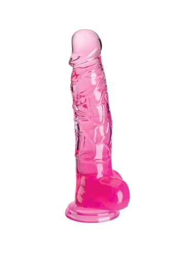 KING COCK - CLEAR REALISTIC PENIS WITH BALLS 16.5 CM PINK