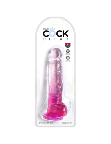 KING COCK - CLEAR REALISTIC PENIS WITH BALLS 16.5 CM PINK