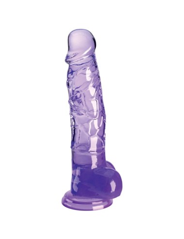 KING COCK - CLEAR REALISTIC PENIS WITH BALLS 16.5 CM PURPLE