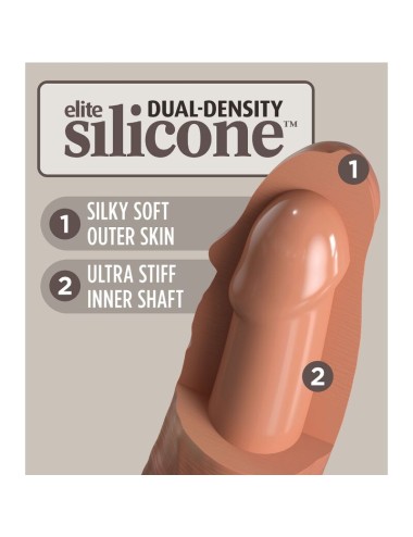KING COCK - ELITE REALISTIC SILICONE DILDO 17.8 CM CARAMEL