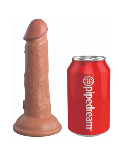 KING COCK - ELITE REALISTIC DILDO VIBRATING & SILICONE 15.2 CM CARAMEL