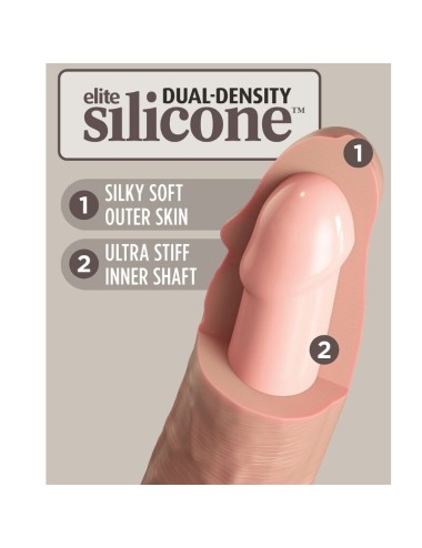 KING COCK - ELITE REALISTIC DILDO VIBRATING & SILICONE 15.2 CM