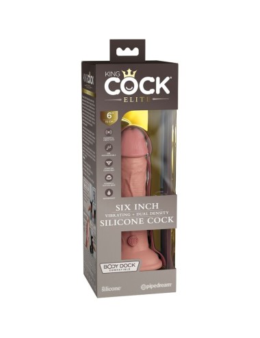 KING COCK - ELITE REALISTIC DILDO VIBRATING & SILICONE 15.2 CM