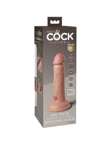 KING COCK - ELITE REALISTIC DILDO VIBRATING & SILICONE 15.2 CM