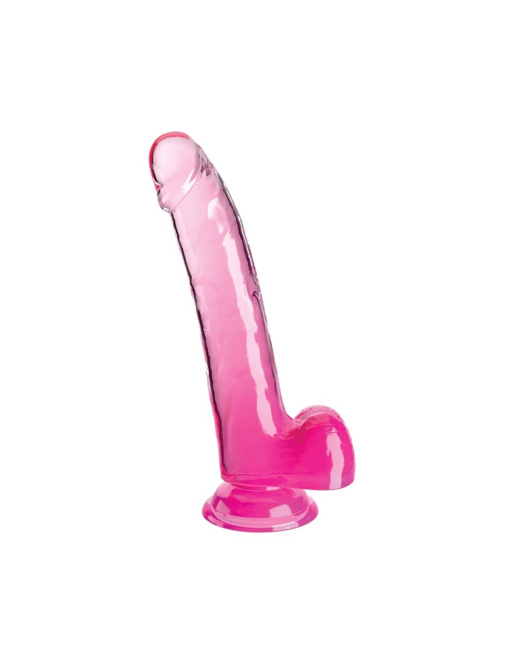 KING COCK - CLEAR DILDO WITH TESTICLES 20.3 CM PINK