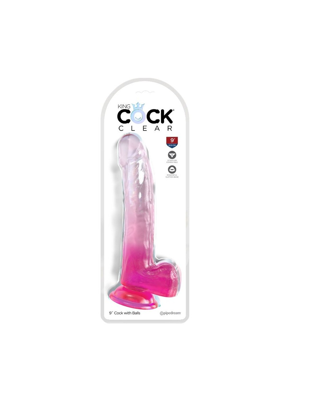 KING COCK - CLEAR DILDO WITH TESTICLES 20.3 CM PINK