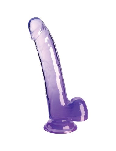 KING COCK - CLEAR DILDO WITH TESTICLES 20.3 CM PURPLE