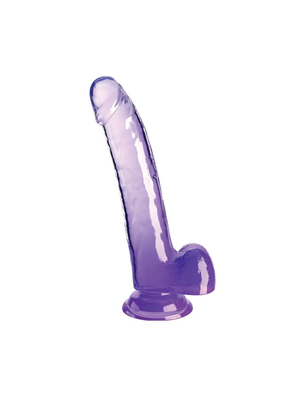 KING COCK - CLEAR DILDO WITH TESTICLES 20.3 CM PURPLE