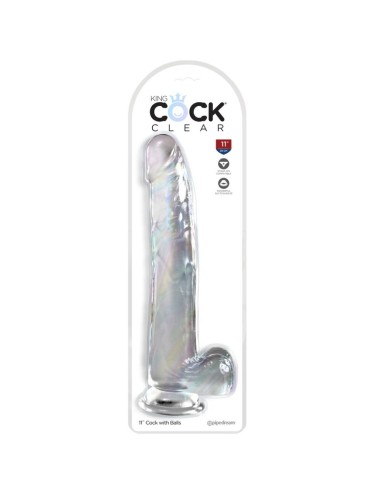 KING COCK - CLEAR DILDO WITH TESTICLES 24.8 CM TRANSPARENT