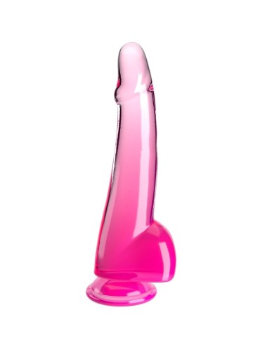 KING COCK - CLEAR DILDO WITH TESTICLES 19 CM PINK