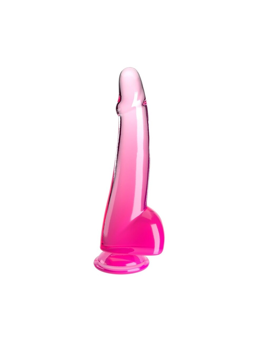 KING COCK - CLEAR DILDO WITH TESTICLES 19 CM PINK