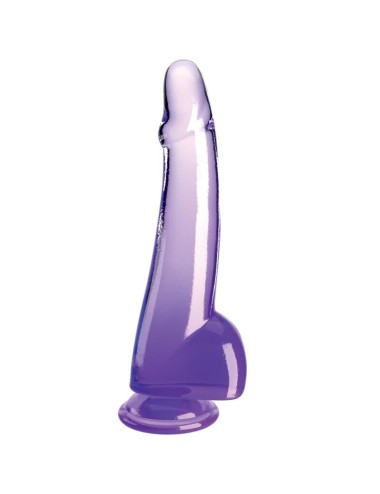 KING COCK - CLEAR DILDO WITH TESTICLES 19 CM PURPLE