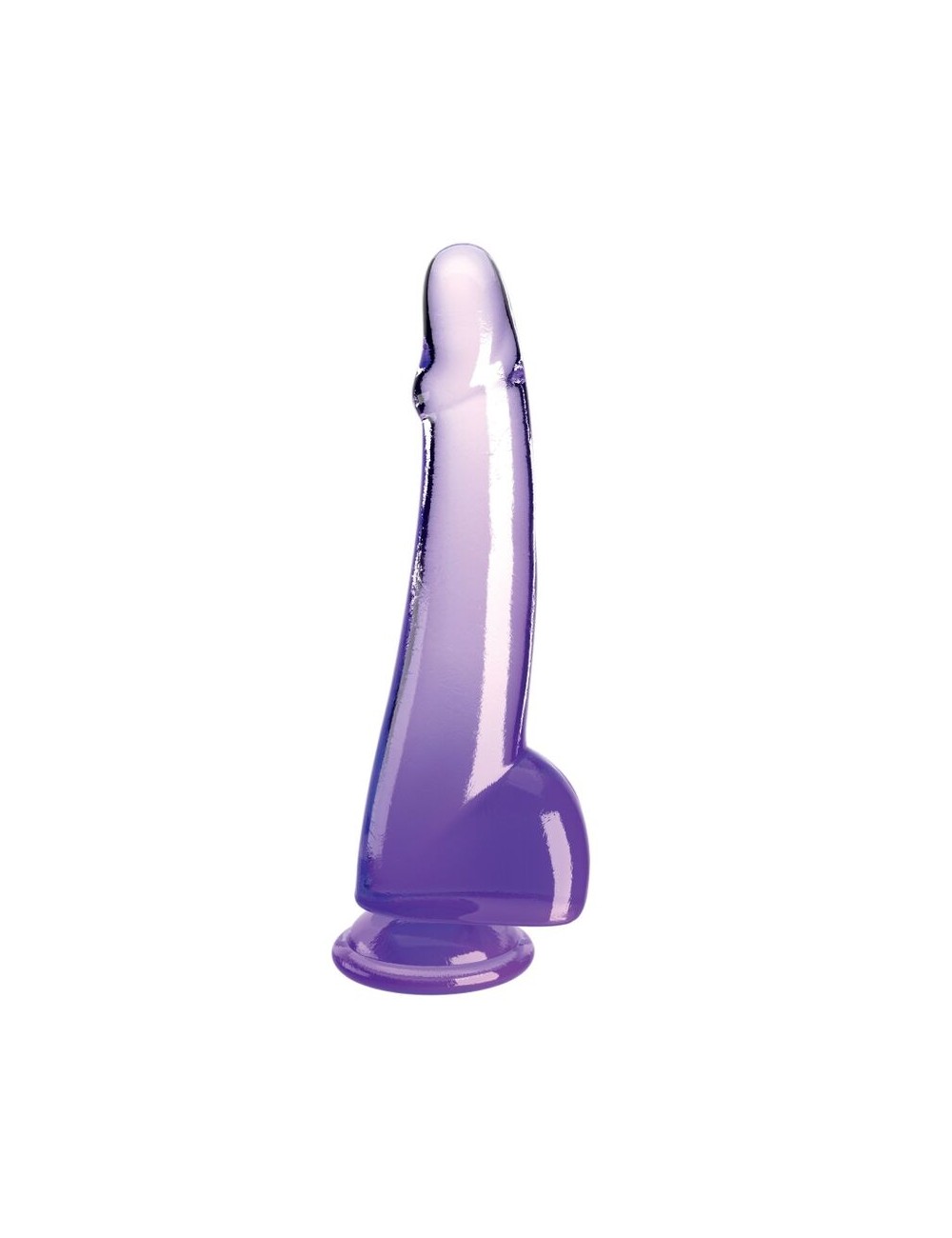 KING COCK - CLEAR DILDO WITH TESTICLES 19 CM PURPLE