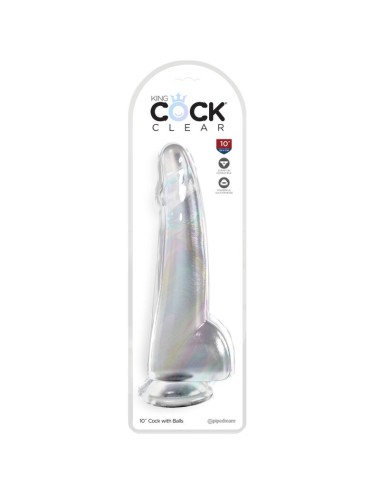 KING COCK - CLEAR DILDO WITH TESTICLES 19 CM TRANSPARENT